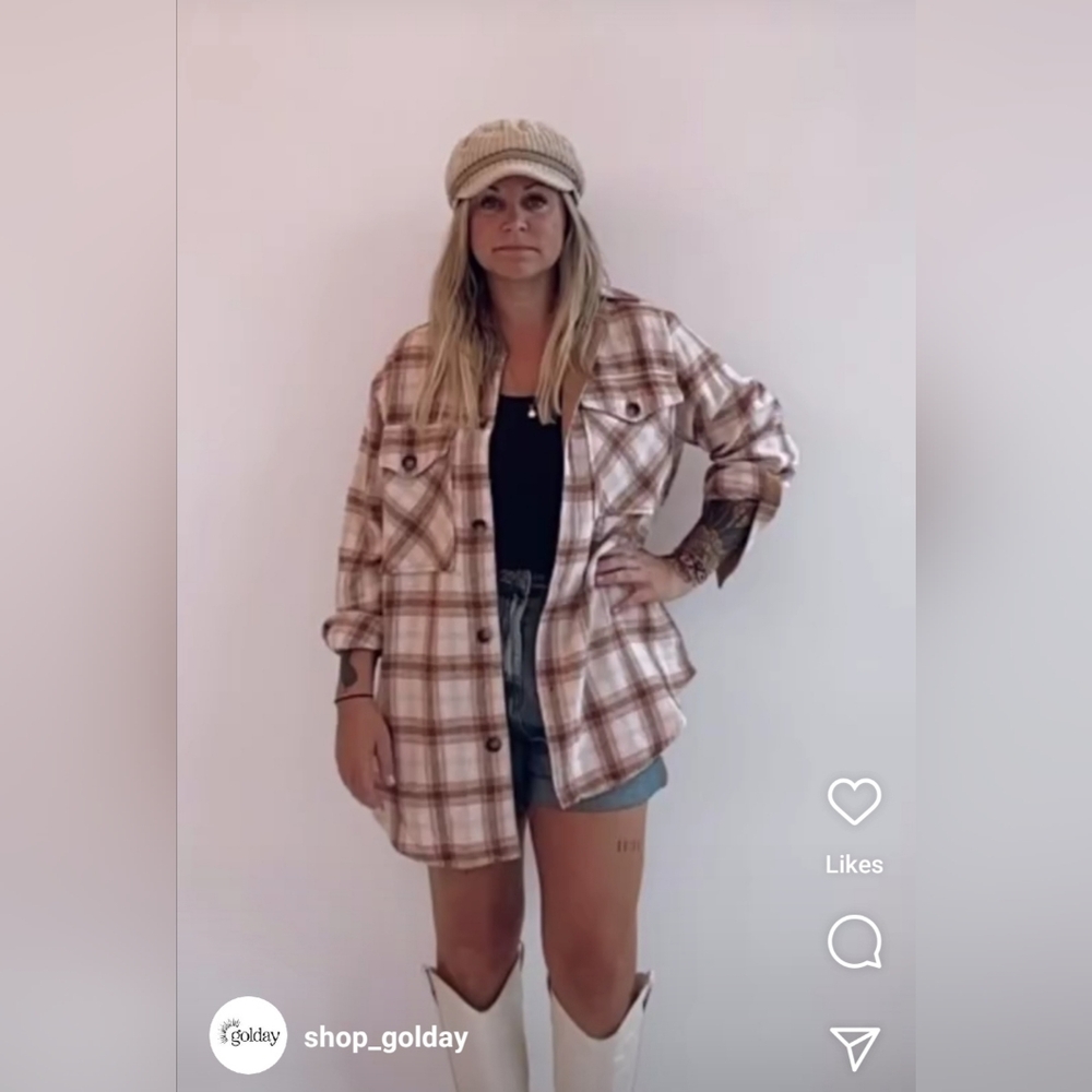 Golday plaid shirt jacket